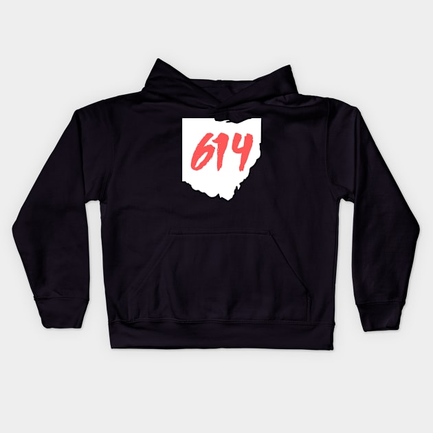 Columbus Ohio 614 Area Code Kids Hoodie by crackstudiodsgn